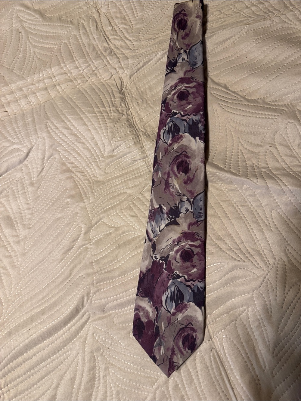 Geoffrey Beene Floral Pattern Purple/Gray Men's Tie